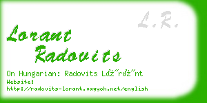 lorant radovits business card